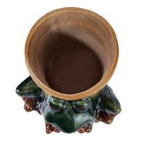 Reactive Glaze Stoneware Green Frog Planter