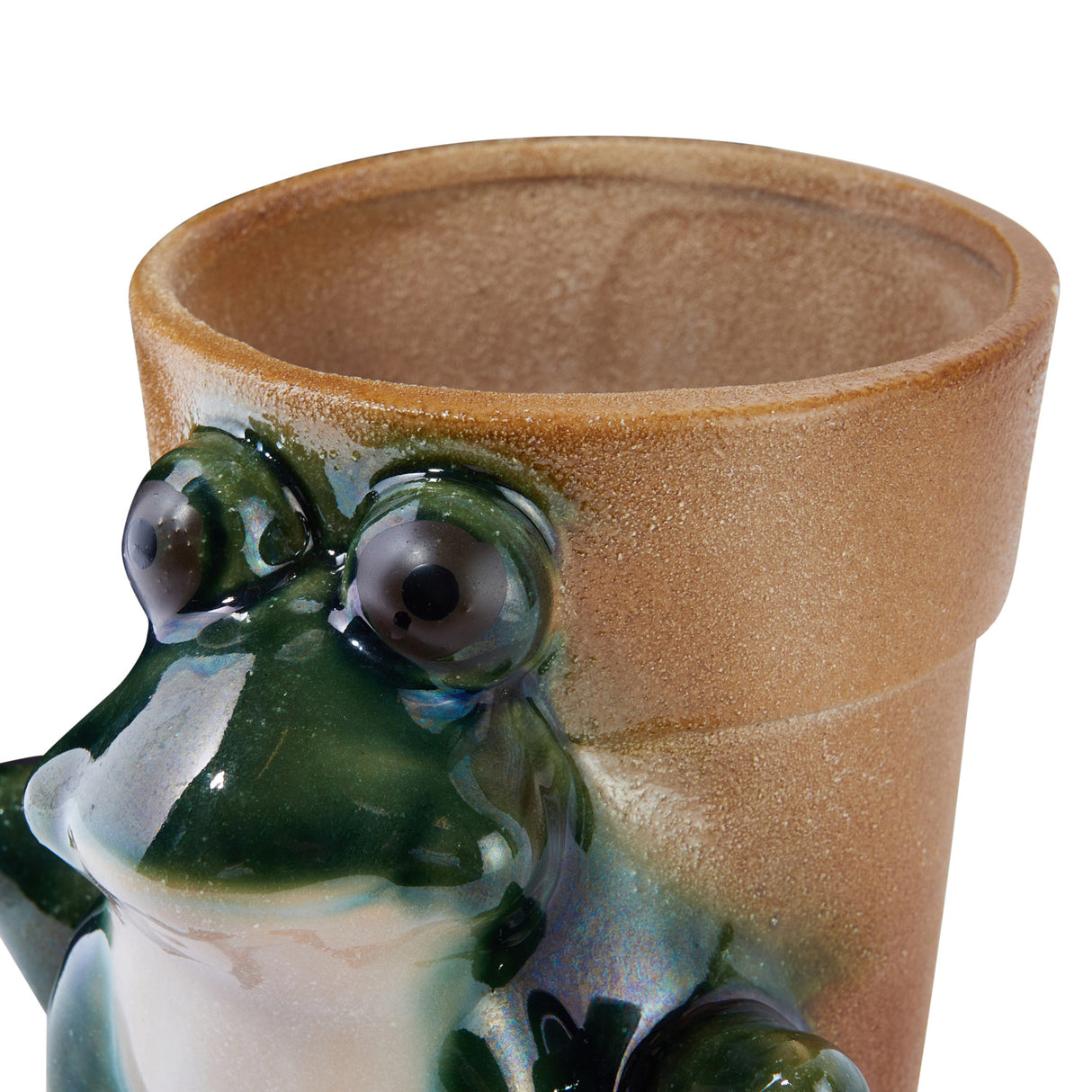 Reactive Glaze Stoneware Green Frog Planter