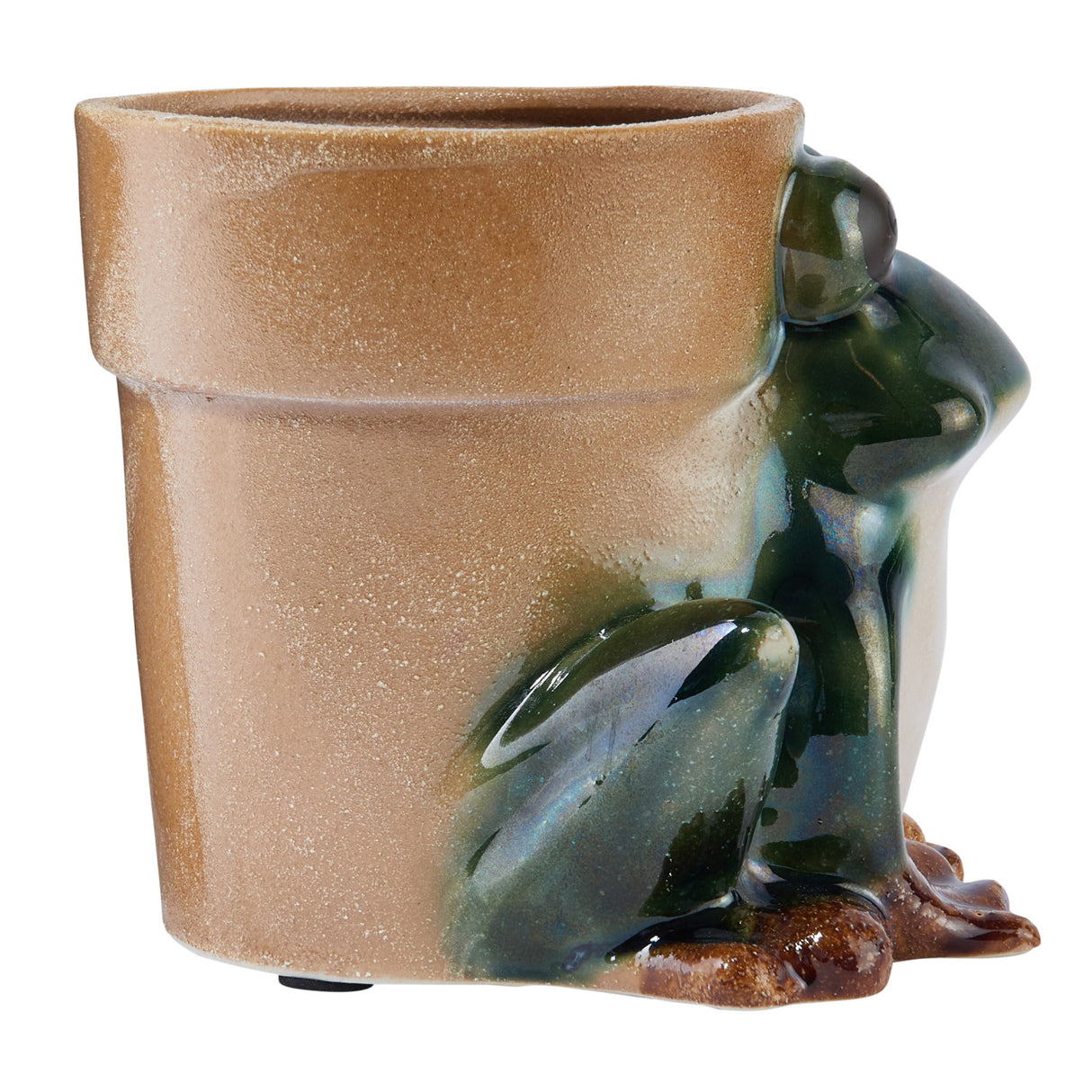 Reactive Glaze Stoneware Green Frog Planter