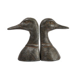 Distressed Cast Iron Duck Head Bookends