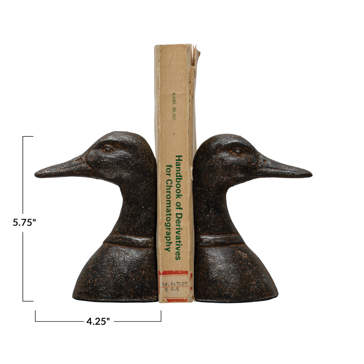 Distressed Cast Iron Duck Head Bookends