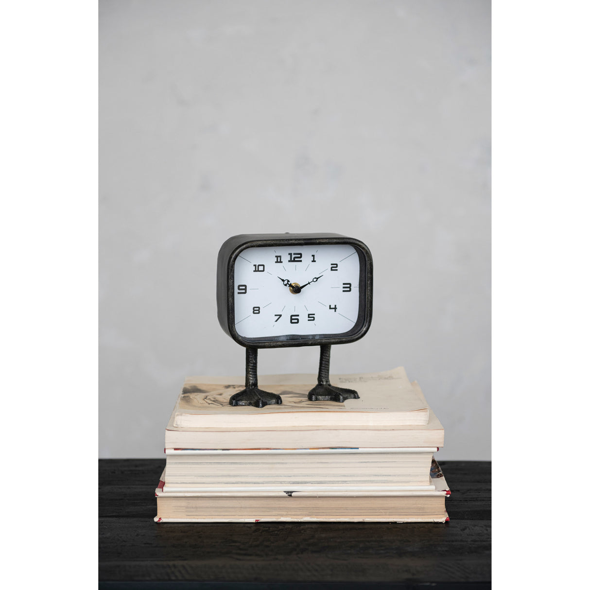 Gunmetal Finish Iron Duck Feet Table Clock