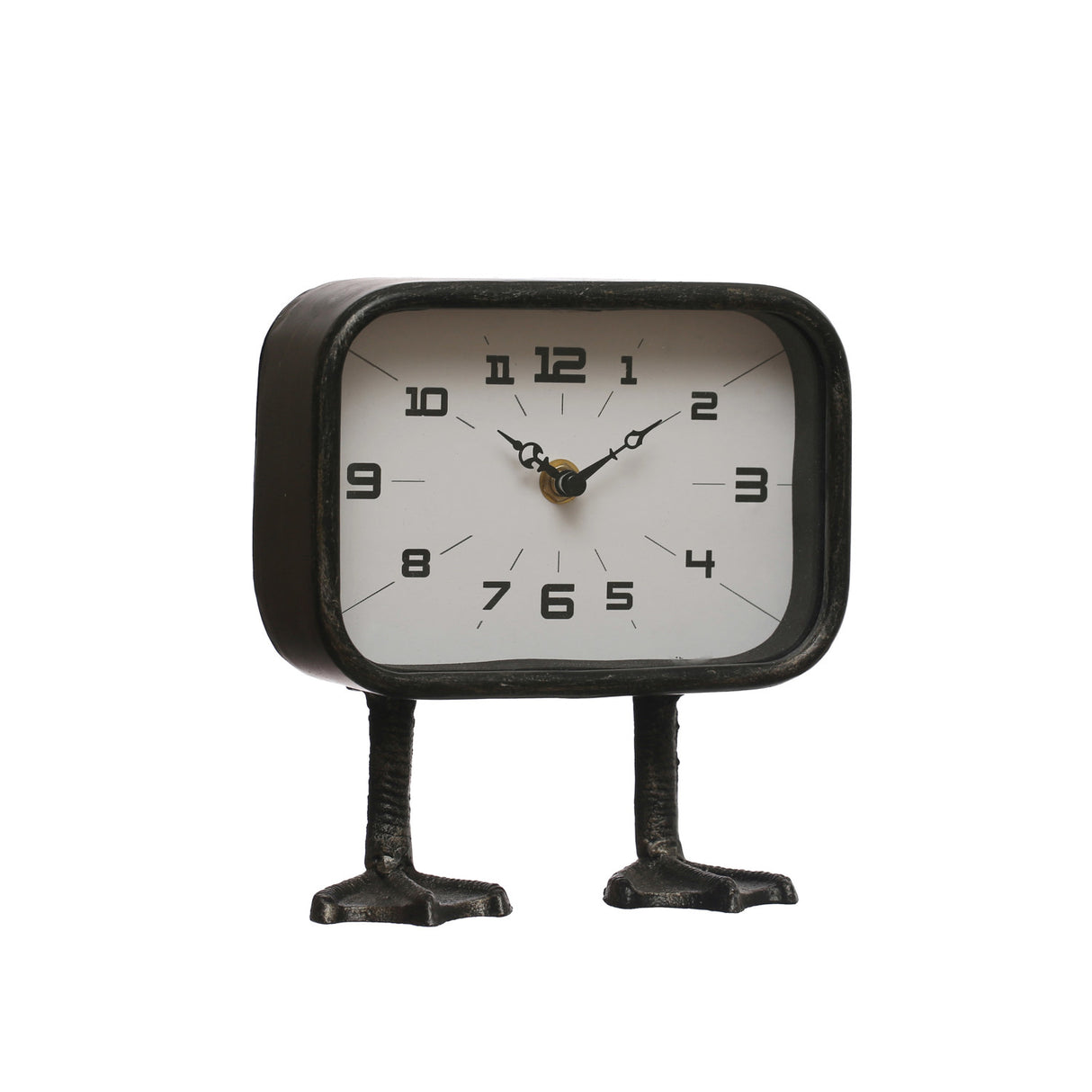 Gunmetal Finish Iron Duck Feet Table Clock