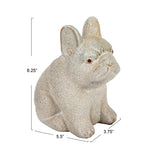 White Terracotta French Bulldog Figurine
