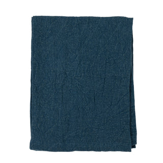 Blue Oversized Stonewashed Linen Tea Towel