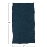 Blue Oversized Stonewashed Linen Tea Towel