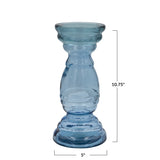 Blue Recycled Glass Candle Holders | 2 Sizes