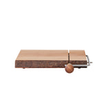 Mahogany Wood & Stainless Steel Cheese Slicer with Bark Edge