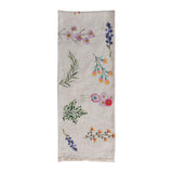 Embroidered Flower Spring Cotton Slub Table Runner