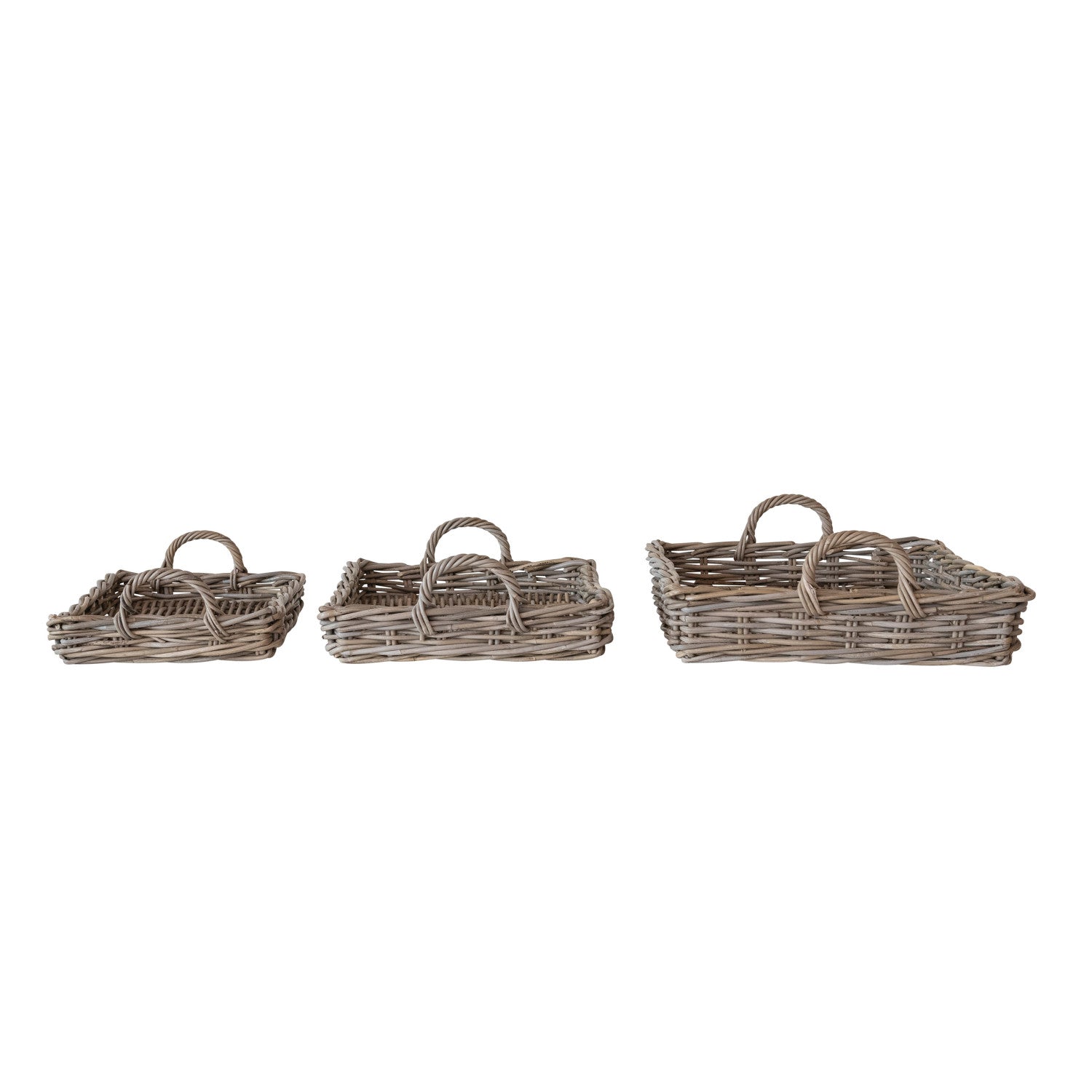Woven Rattan Serving Tray with Handles - Thumbnail 5