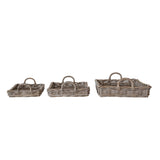 Woven Rattan Serving Tray with Handles | 3 Sizes