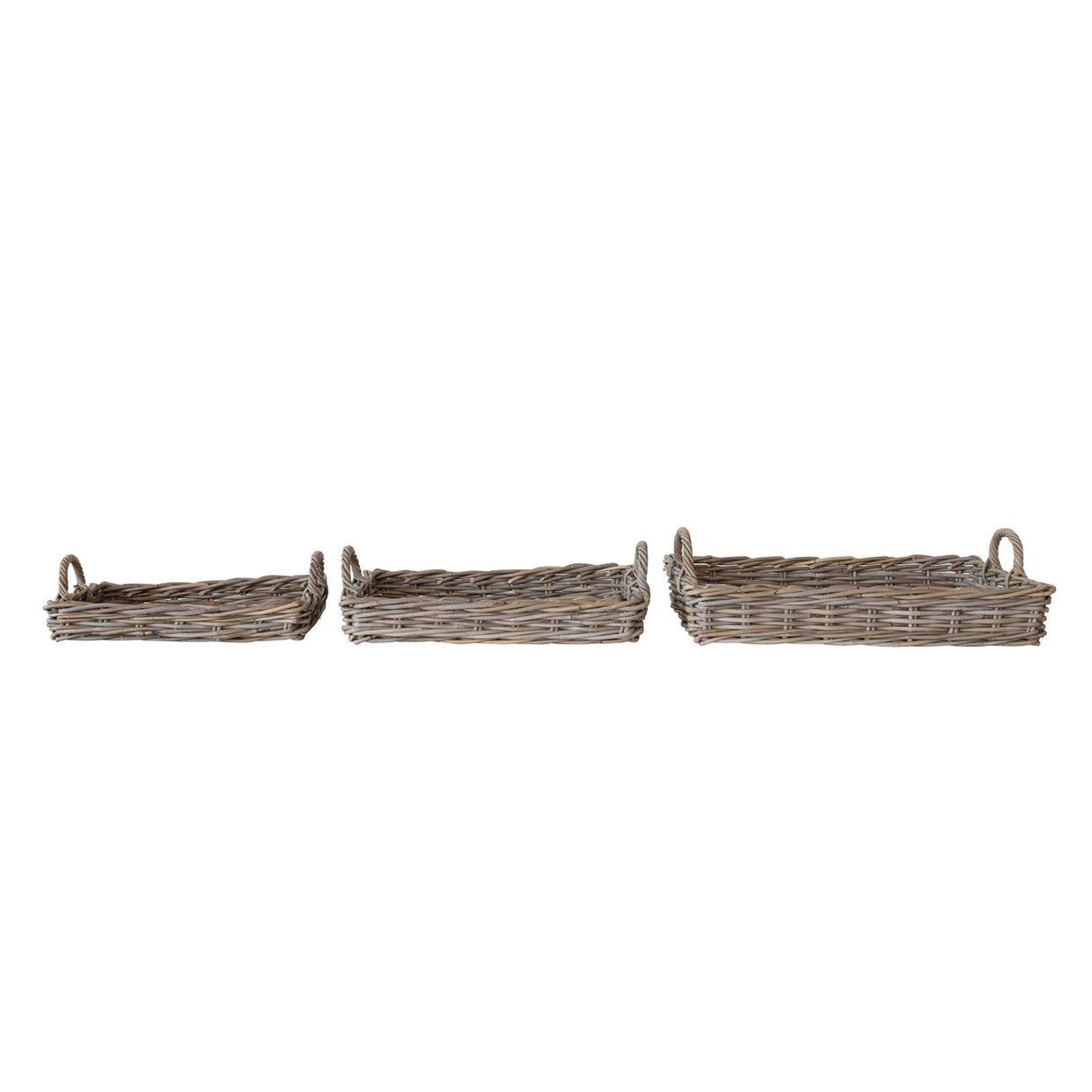 Woven Rattan Serving Tray with Handles | 3 Sizes