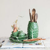 Hand-Painted Stoneware Cabbage Bowl