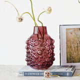 Purple Glass Bubble Vase with Raised Dots