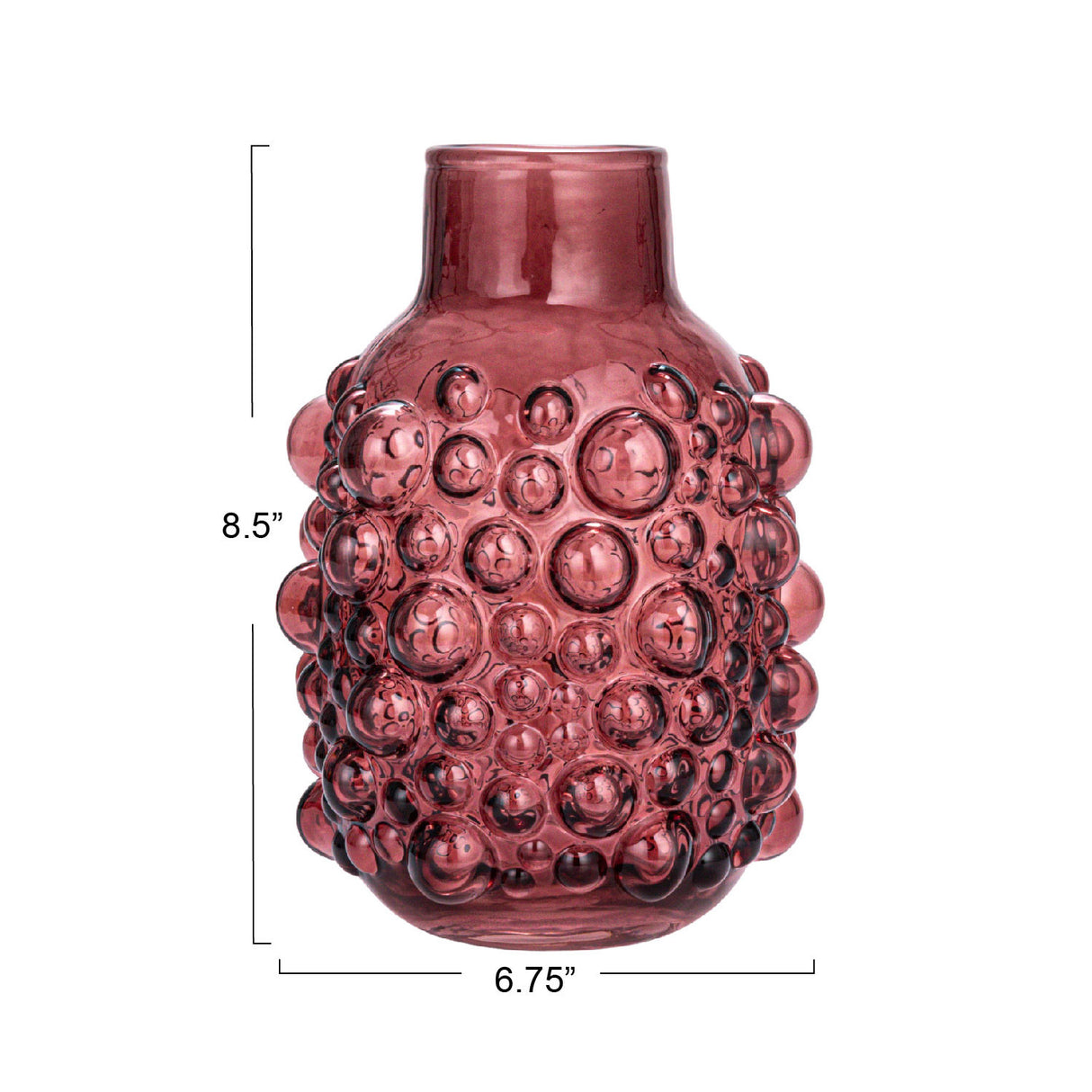 Purple Glass Bubble Vase with Raised Dots