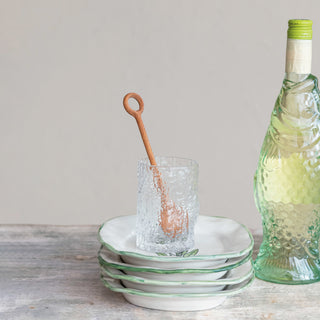 Embossed Textured Clear Drinking Glass