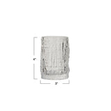 Embossed Textured Clear Drinking Glass