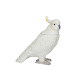 Ceramic White & Yellow Cockatoo Bird Shaped Cookie Jar with Lid