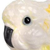 Ceramic White & Yellow Cockatoo Bird Shaped Cookie Jar with Lid