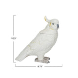 Ceramic White & Yellow Cockatoo Bird Shaped Cookie Jar with Lid