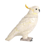 Ceramic White & Yellow Cockatoo Bird Shaped Cookie Jar with Lid