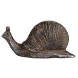 Distressed Cast Iron Metal Garden Snail Figurine