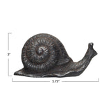 Distressed Cast Iron Metal Garden Snail Figurine