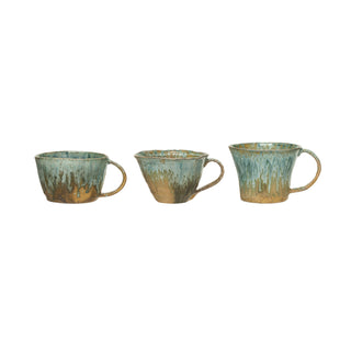 crackle reactive glaze stoneware mugs by Creative Co-Op