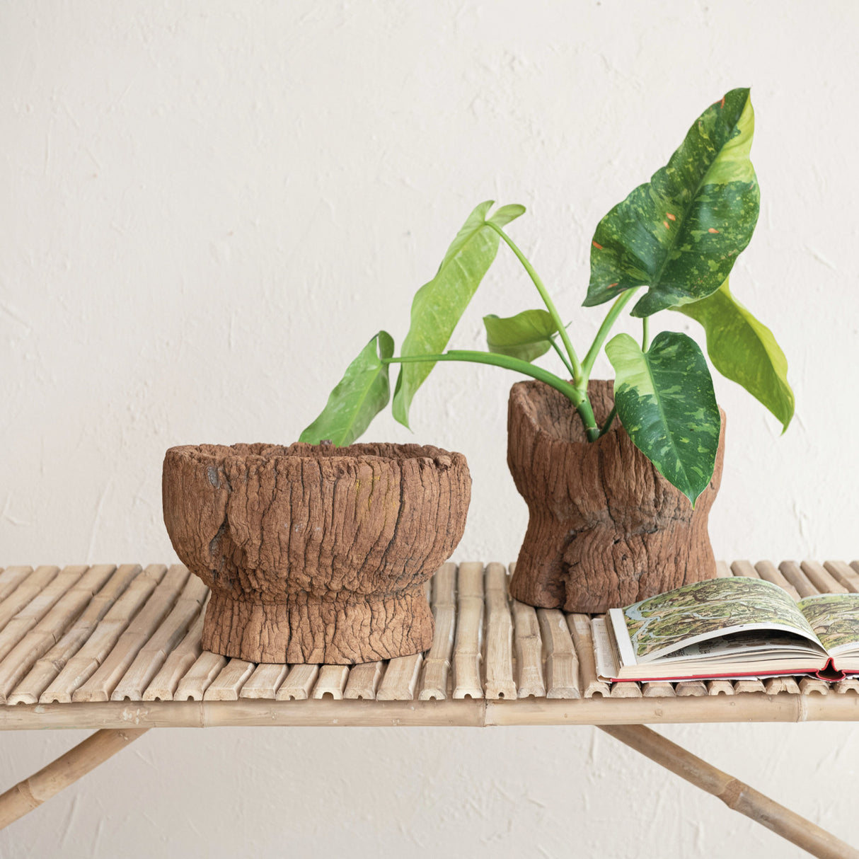 Found Carved Wood Mortar Bowl
