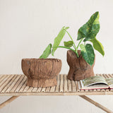 Found Carved Wood Mortar Bowl