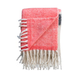 Brushed Acrylic & New Zealand Wool Throw Blankets with Stripes & Fringe