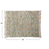 Colorful Woven Acrylic Blend Bouclé Throw with Fringe