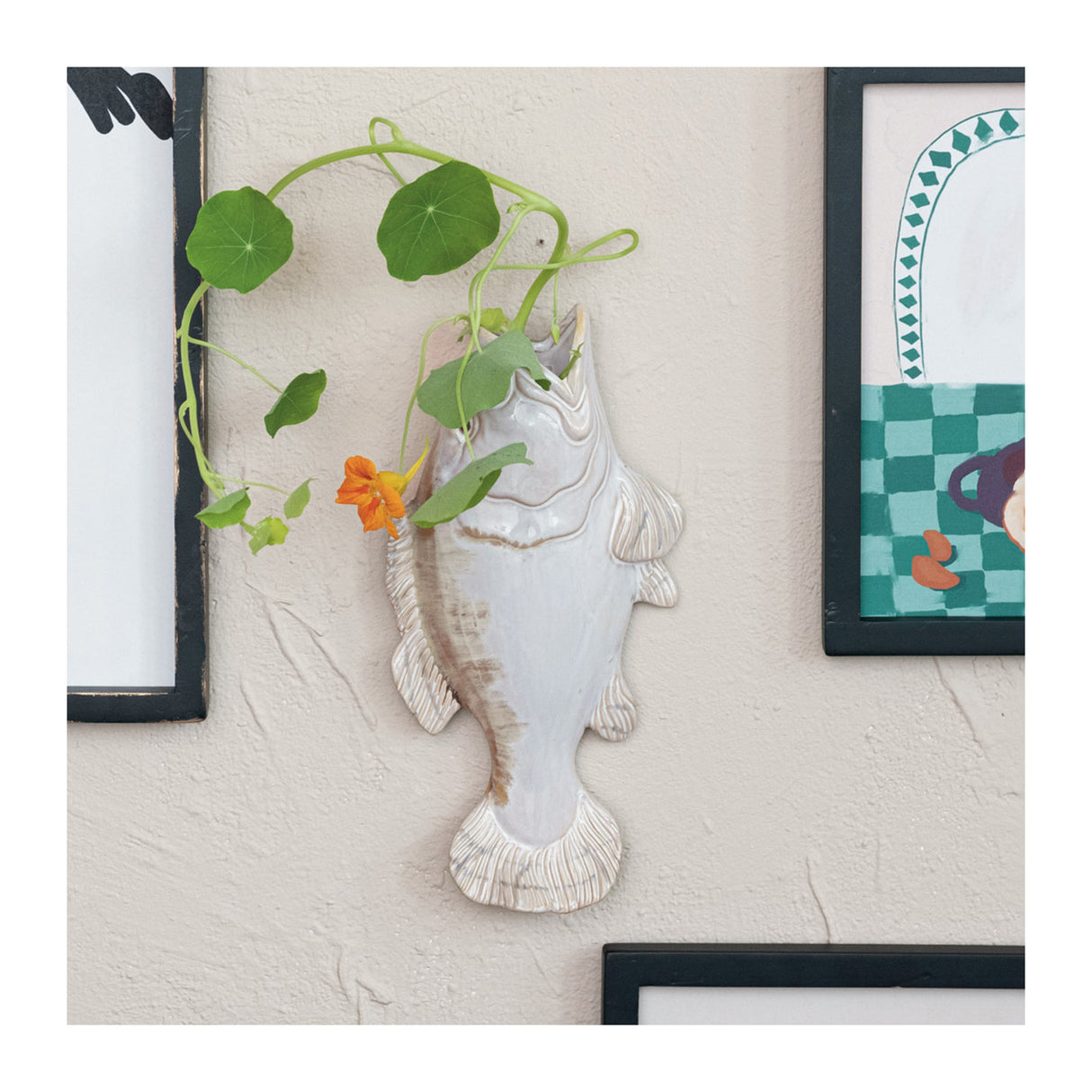 Ceramic Fish Wall Vase