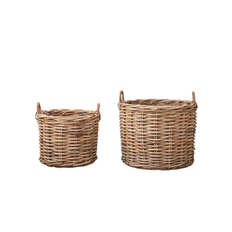 Woven Rattan Storage Baskets with Handles