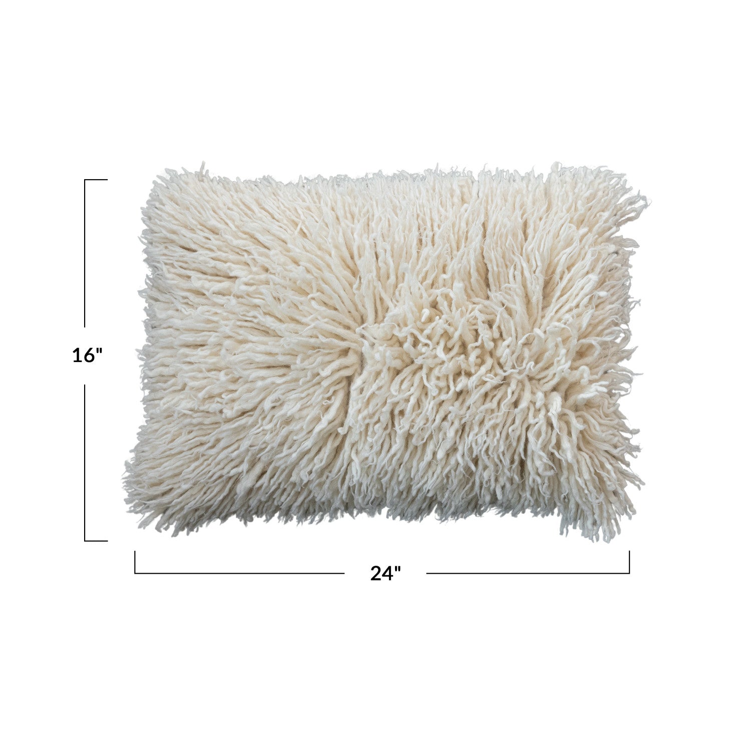 Creative Co-Op Woven Wool Lumbar Pillow - Thumbnail 4
