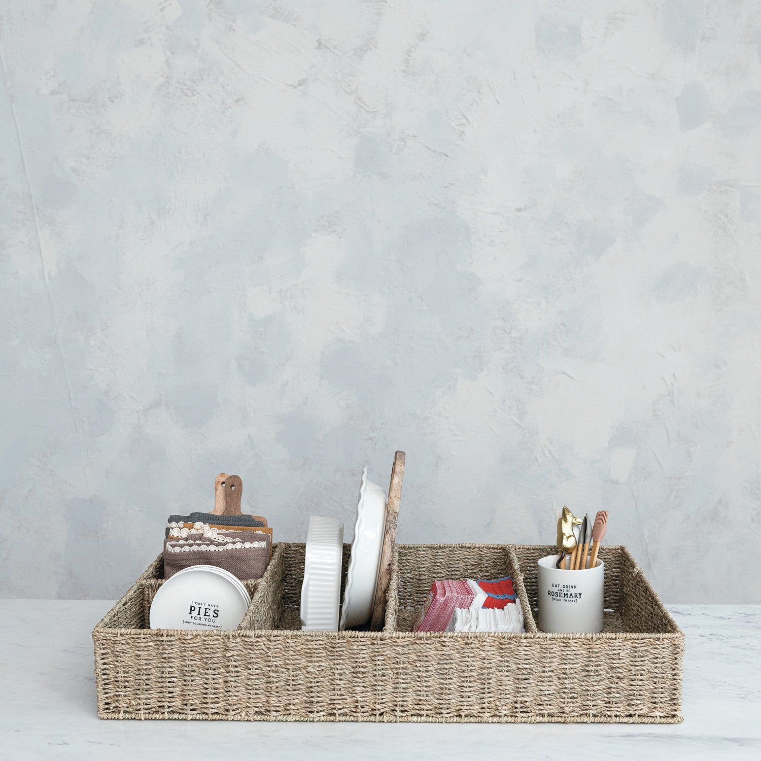Rust and Cinder Seagrass Basket - Thumbnail 3