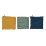 Cotton Waffle Weave Dish Cloths & Cheese Cutting Board Set