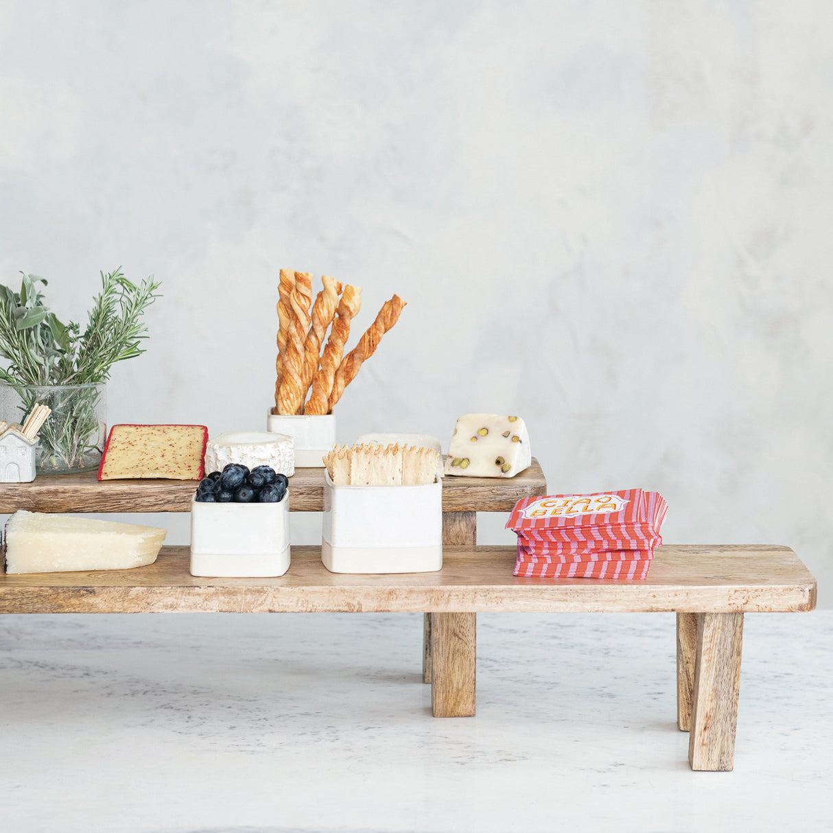 Natural Mango Wood Nesting Pedestal