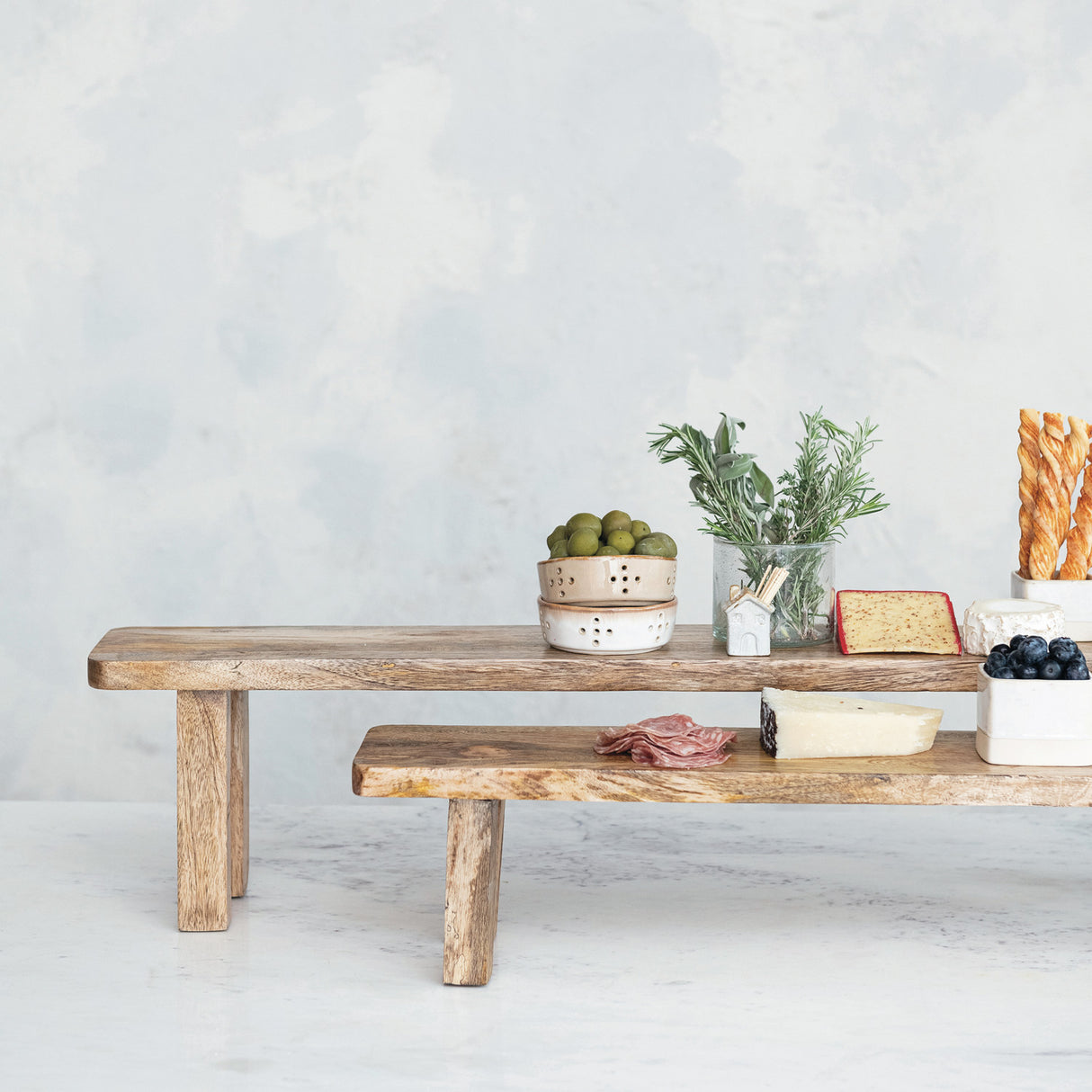 Natural Mango Wood Nesting Pedestal