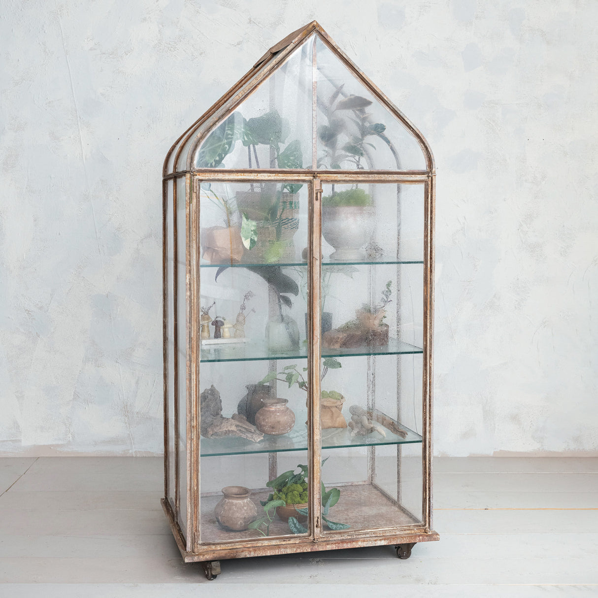 Acrylic & Metal Terrarium Display on Wheels