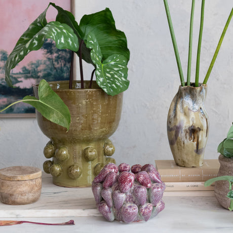 3D Strawberry Ceramic Planter Vase