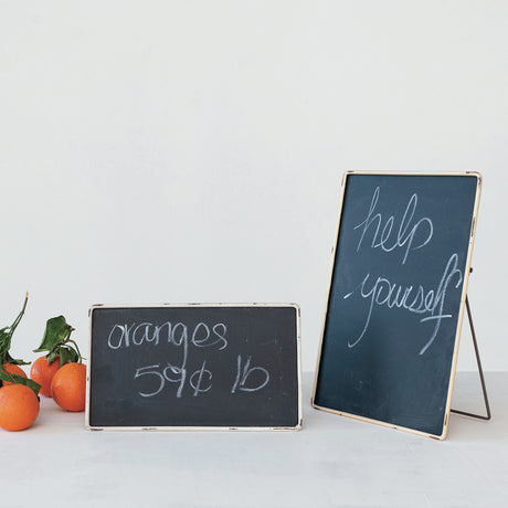 Metal Framed Magnetic Chalkboard with Easel
