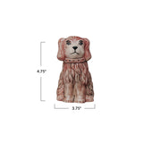 Hand-Painted Vintage-Inspired Crackle Glaze Staffordshire Pink Dog Vase