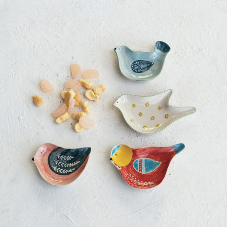Hand-Painted Ceramic Bird Trinket Dish