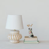 Hand-Painted Vintage-Inspired Crackle Glaze Staffordshire Cat Vase