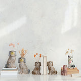 Hand-Painted Vintage-Inspired Crackle Glaze Staffordshire Cat Vase