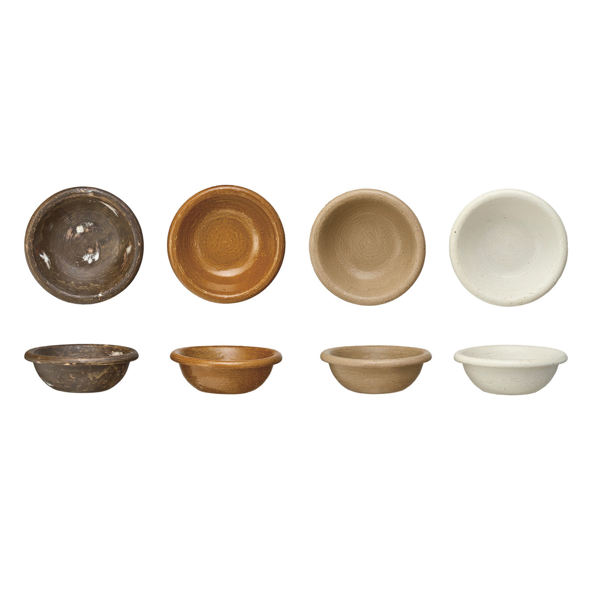 Vintage-Inspired Reactive Glaze Ceramic Stoneware Mini Bowls