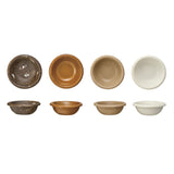 Vintage-Inspired Reactive Glaze Ceramic Stoneware Mini Bowls