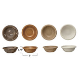 Vintage-Inspired Reactive Glaze Ceramic Stoneware Mini Bowls