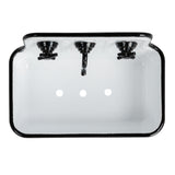 Black & White Enamel Finish Metal Sink Soap Dish with Faucet | Vintage Farmhouse Style